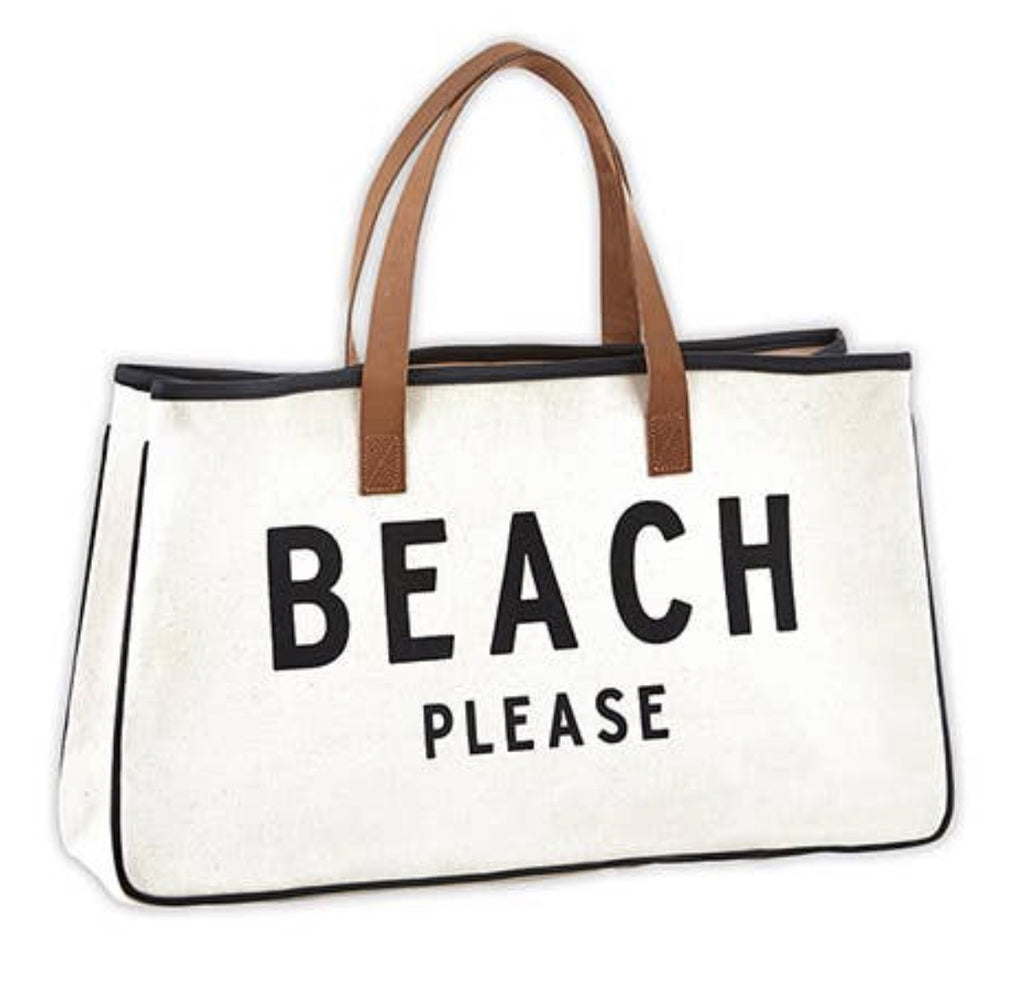Canvas Tote with the words Beach Please